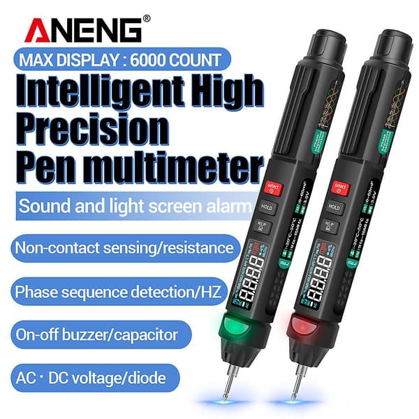 ANENG A3008 Digital 6000 Counts Intelligent Professionell Multimeter Sensor Pen Tester Strömningsmätare