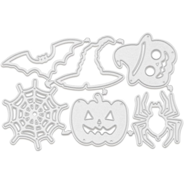Halloween skjærematriser, halloween metalledderkoppflaggermus gresskarmønster stansesnitt DIY Craft karbonstål pregingmal for papir Ca