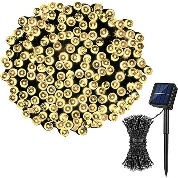 Solcellslingor, 72FT 200 LED 8 lägen solcellslampor utomhus ljusslingor vattentäta ljusslingor för trädgårdsfest bröllop jul Tr