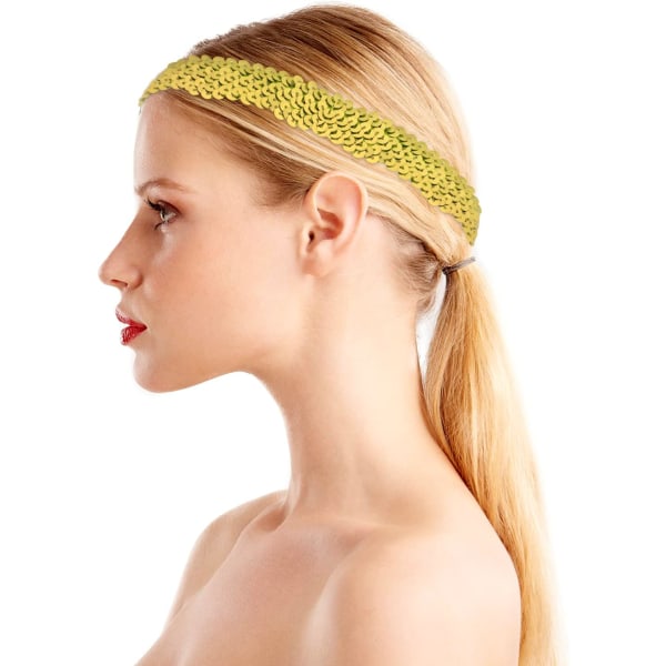 Paljettipäänauha Sports Glitter -pääpanta elastinen Sparkly Bling Sport -päänauha Bling -päähineet naisten tytöille (kulta ja hopea)