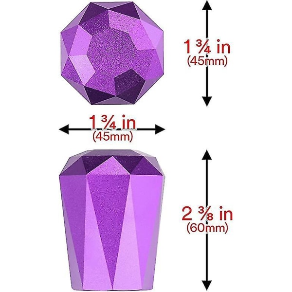 Bilmodifikation Gear Head Aluminiumlegering Diamant Gear Head 6cm Personlig Gearskifter (lilla)