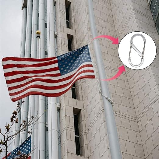 Flag Snaps Hook, Aluminium Alloy Flags Pole Clips, Flags Hardware, Flagpole Accessory, Fastgør Flag Grommets til Halyard Rope (4 stk.)