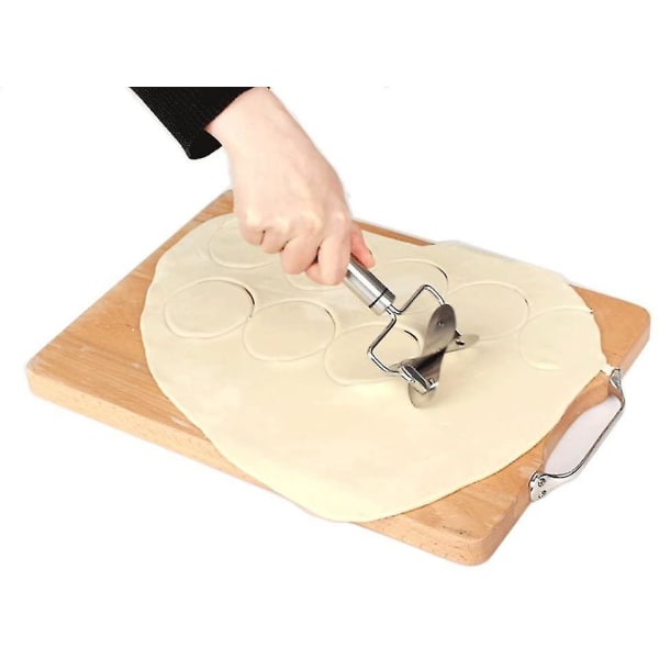 Rullende deigkutter i rustfritt stål, kutter for kjeks, dumplings, ravioli og pierogi