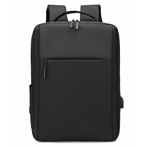 15,6-tums laptopryggsäck för män, nylonryggsäck för skolan med USB-laddning, vattentålig black 33X16X47CM 1377