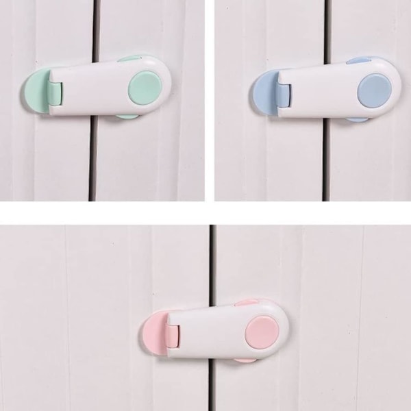 Baby multifunktionellt anti-fälla tygpåslås baby barnsäkert dörrskåp kylskåpslås Säkerhetslås för skåp (Färg: Blå)
