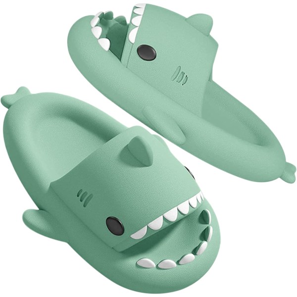 MoneRffi - Originale Sharklas til drenge og piger, Shark Flip Flops til mænd og kvinder, Pool Sandaler Verde Matcha 29/30 EU