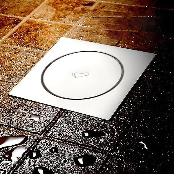 10x10cm Rundt Rustfritt Stål Pop-up Gulvavløp Bad Dusj Avfallsrister Toalett Sil Balkong