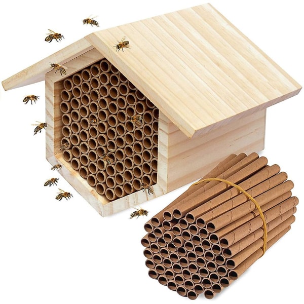 50 kpl mehiläistalon putket täyttöpaperit putkilokerot pahvia mehiläisten pesimäputket
