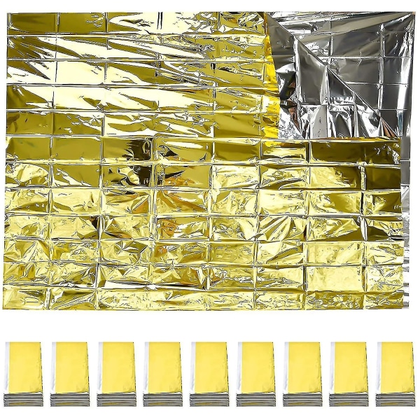 10 kpl hätäpeite taitettava kultainen 210x160cm hopea + kulta--