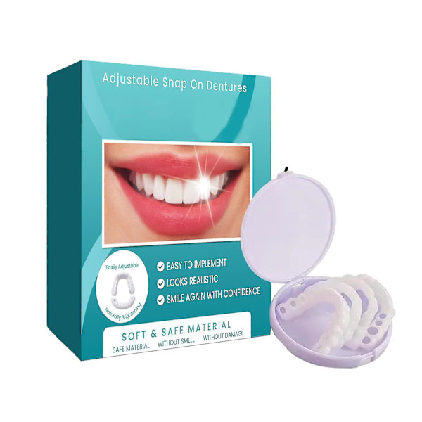 Justerbara Snap-on Proteser, Veneer Proteser Tandställning Plus Proteser Fodral, Tillfälliga Fyllningar Tandställning Interdental Fyllningar Rätande Proteser Kit