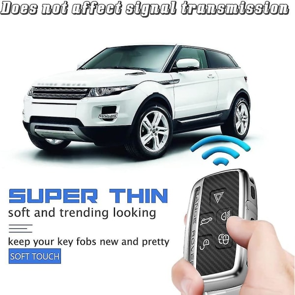 Nyckelskydd för bil kompatibel med Acsergery Range Rover, TPU-skydd för 5-knapps bilnycklar, present