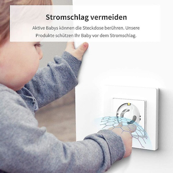 Dhrs Stikstikkontakt Sikkerhedslås til Børn, Tykkere Børnesikker Stikstikkontakt - Stikstikkontaktbeskyttelse til Stikstikkontakt med Rotationsmekanisme (20 Styk)