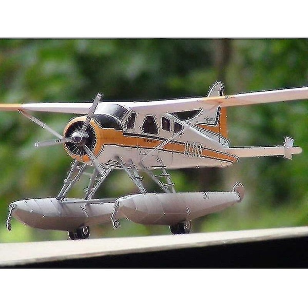 Hmwy-diy 1:32 45cm Dhc 2 Beaver Seaplane Kokoa käsin 3d-palapelipeli Lasten lelu|lentokone Paperimalli