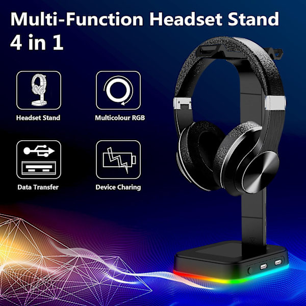 RGB Headset Stativ Färgväxlande Headset Gaming Headset Stativ