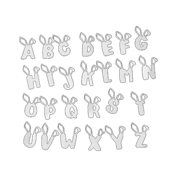Påskhare Övre Bokstav Metall Skärmaskin Stencil Scrapbooking Diy Album Stämpel Papper Kort Prägling Dekor