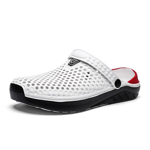 Mote Mote Dame og Herre Strand Sandaler Tykke Såler Sklisikre Tøfler Lett Sommer Flip Flops Hage Sko White 41