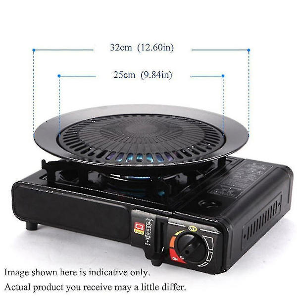 Rund jern Koreansk BBQ Grillpan BBQ Non-stick kokekarsett med stativsett