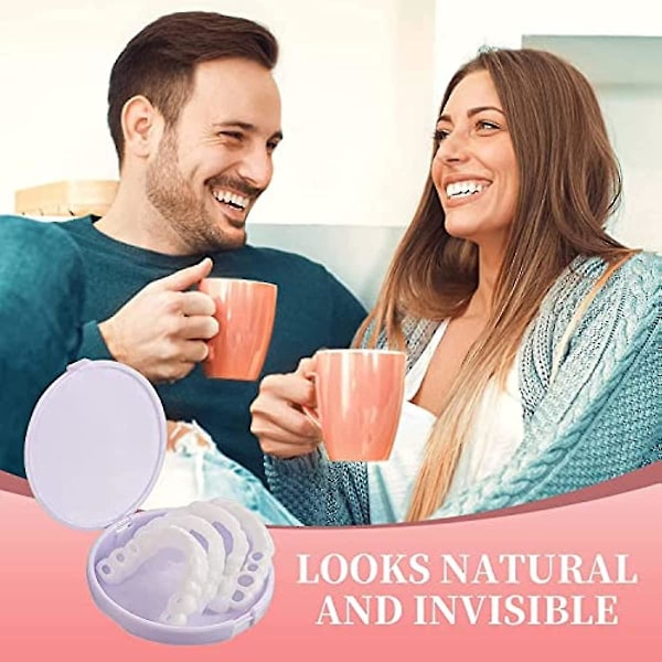2 par falske tenner Gebiss tenner for kvinner og menn Dental finér for midlertidig tannrestaurering