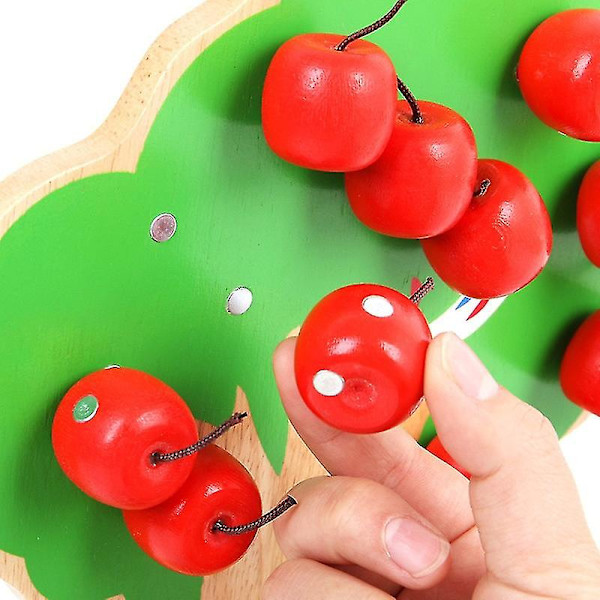 Magnetiskt träpussel för barn - Nytt interaktivt barnspel Äppelträd Pedagogisk leksak Matematik