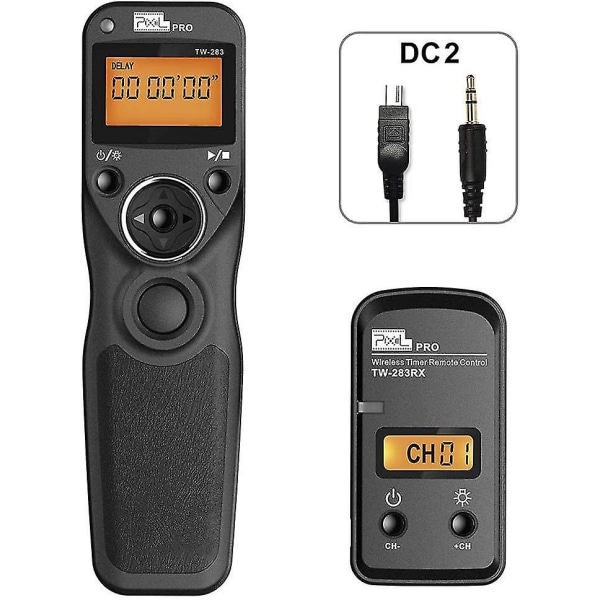 Tw-283 Dc2 Digital trådlös fjärrkontroll Intervalometer Kabelutlösning Fjärrslutare med timer för Nikon-kameror