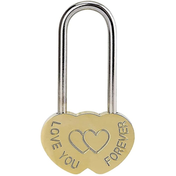 Love Lock Heart Riippulukko: 3,5" 50mm Heart Wish -lukko ilman avainta Ikuinen rakkaus