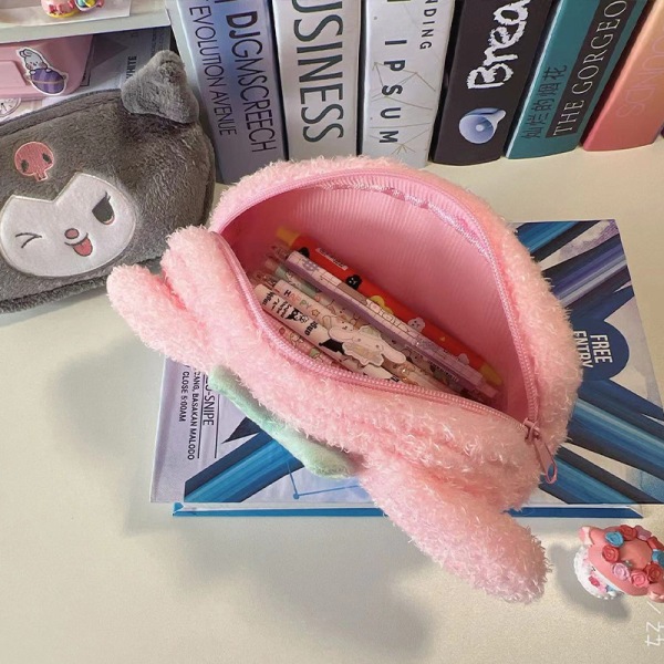Sød Pink Penalhus med Akryl Badge, Kawaii Makeup Pouch, Japansk Penal Bag Anime Paper Pouch Gave Til Piger Kvinder