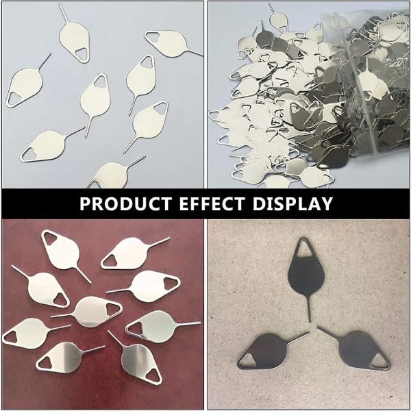 Sim-kortpinne-verktøy 100-pakning Sim-kortpinne-utkastingsverktøy Metall Sim-utkastingsverktøy Sim-kortfjerningsverktøy Universelt Sim-verktøy Ejector Compa