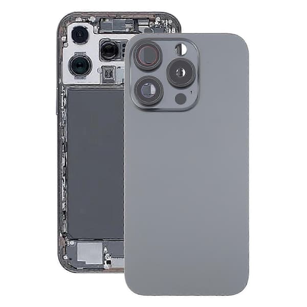 Original glasbatteribagcover til 16 Pro Black