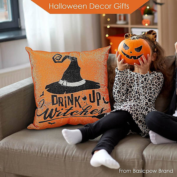 Happy Halloween pudebetræk sæt 18x18 stykker linned pudebetræk græskar heks slot trick or treat juledekoration til sofa soveværelse bil sengetøj