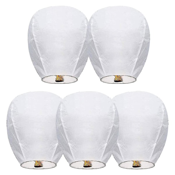 5 Pack Sky Lanterns Eco Friendly,biodegradable Wire-free Fire Resistant Paper Lantern To Release In Sky,weddings Parties Festivals From Chuai Du