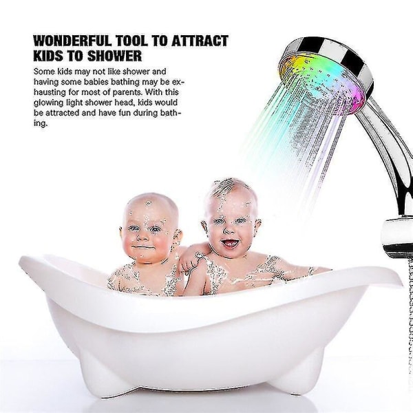 Färgskiftande duschmunstycke Led-ljus Glödande Automatisk 7 Färgskiftande  Automatisk Handhållen Vattensparande Dusch Badrumsinredning 2d0d | Fyndiq