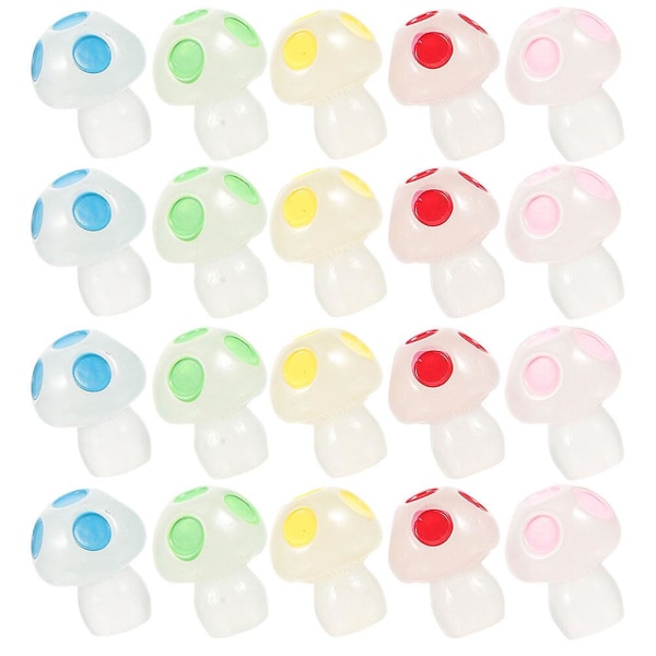 50 stk Mini Resin Sopp Luminous Sopp Tiny Sopp Statuer Miniatyr Sopp