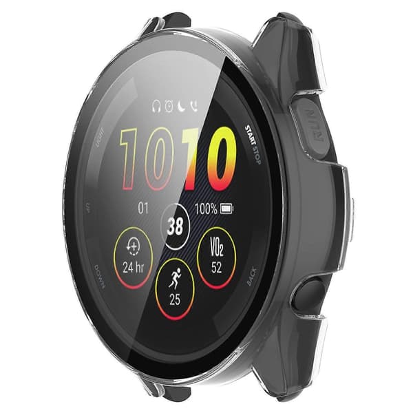 Garmin Forerunner 265 -älykellon PC-suojakotelo karkaistulla lasinäytönsuojalla - Läpinäkyvä Transparent