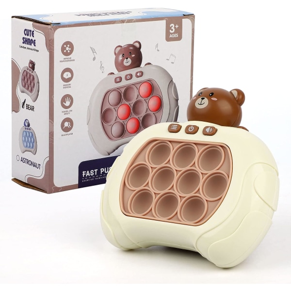 2 STK Popping Game Controller, Quick Push Sensory Fidget Legetøj til børn (bjørn) (Astronaut)