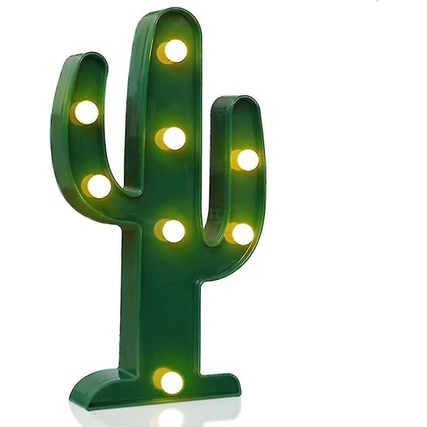 Wabjtam Cactus Horse Eye Sign Light, Warm White Led Light Tropical Green - Stue