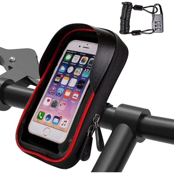 Vandtæt Motorcykel Cykel Mobiltelefon Holder 360 Roterende Touch Screen Styr Mount Cykelvenligt Mobiltelefon Beskyttelsescover, Velegnet til Smart