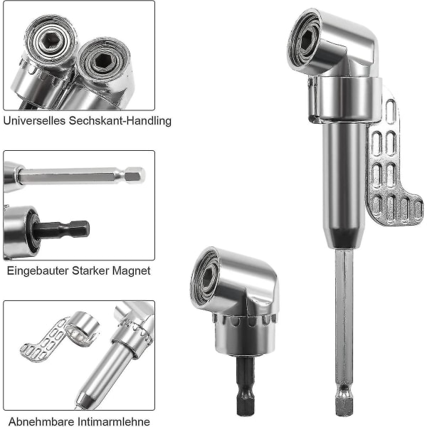 Pakke med 105 skrutrekkertilbehørsadapter og 280 mm bits med 1/4\" rett vinkelbor magnetisk bittholder Hy