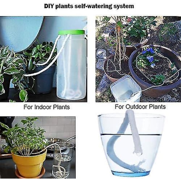 4mm Selvvandede Vægetov Vandingsreb Til Indendørs Udendørs Potteplanter Selvvandede Plantepotter DIY Potteplante Sitter Auto Dryp Vanding