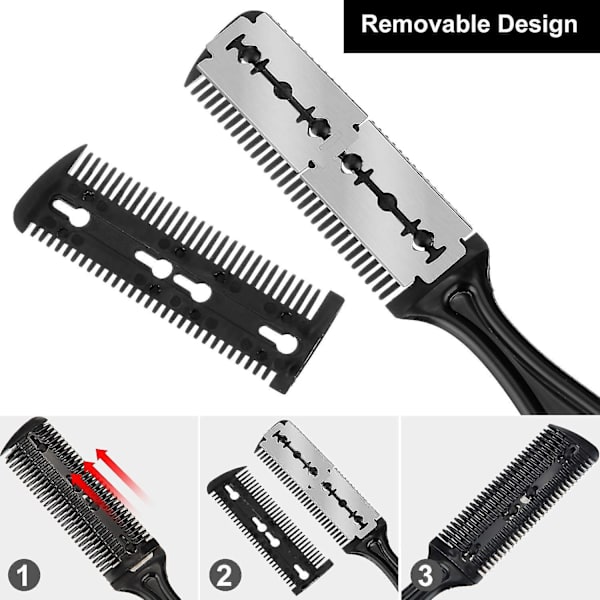 3 kpl Hiusten ohennusleikkuri Trimmer Razor Comb Terillä Hiustenleikkuri Kampasetti