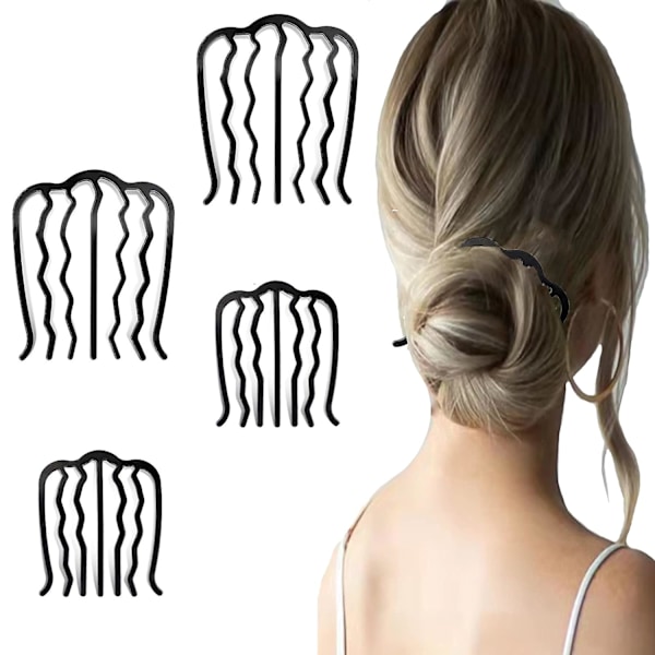 Hårgaffelklämma Metall Hår Sida Kammar Hårstift Stick för Upknot, U-formade Tänder Legering Hårklämma Kvinnor Hår Styling Verktyg A
