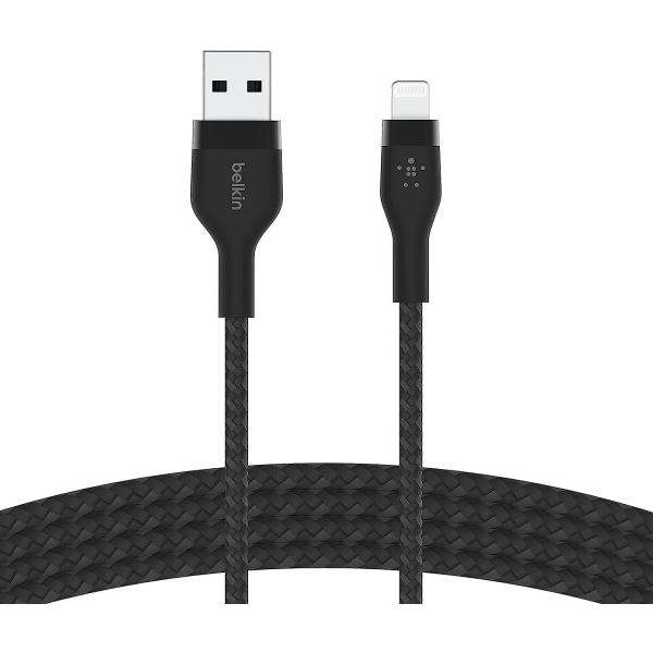 Boostchargepro Flex Punottu USB Type A - Lightning-kaapeli (2 m / 6,6 jalkaa), MFi-sertifioitu latauskaapeli iPhone 14/14 Plus, 13, 12, Pr
