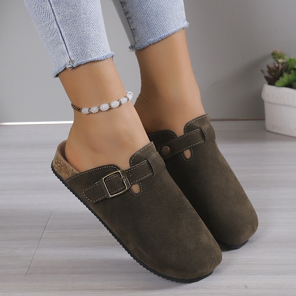 Herr Dam Mockasin Tofflor Träskor Kork Innersula Par Sandaler Utomhus Strand Hem Skor army green 41