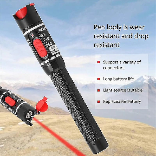Optisk Fiber Visual Fault Locator 50mw Vfl Kabel Tester Meter, Rød Lys Pen Tester 50km Ikke-kontakt
