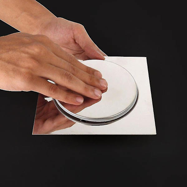 10x10cm Rundt Rustfritt Stål Pop-up Gulvavløp Bad Dusj Avfallsrister Toalett Sil Balkong