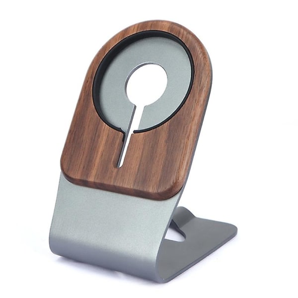 Trådlös Magnetisk Laddningshållare i Trä för Mag-Safe Snabbladdning USB-Port Stativ