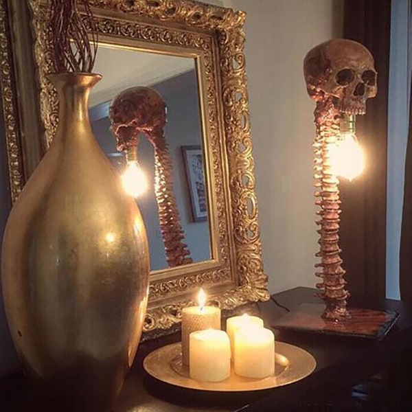 Creative Skull Lampe Bordlampe Home Horror Soveværelse Dekoration