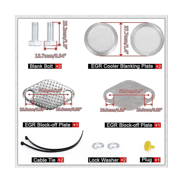 Aluminium Egr Delete Kit / Egr Removal Kit Blanking Bypass Kompatibel med E46 318d 320d 330d 330xd 3