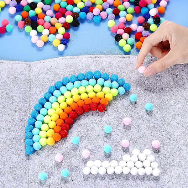 4000 st 1 cm Blandade Pompoms Flerfärgade Hantverkspompoms, Mini Pompoms Bollar Bulk Fuzzy Puff Bollar För DIY Konst Hantverk Smycken Mak