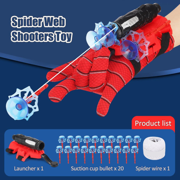 Spider-Man Kostume Handske Web Shooter Blaster Launcher Dart Gave Børnelegetøj