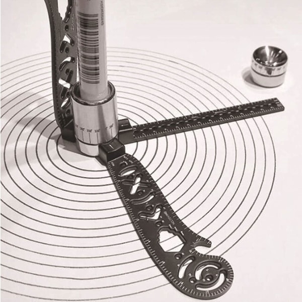 Multifunktionsritverktyg Mångsidig ritning Böjd magnetisk linjal Gradskiva Combo och minikompass för anteckningsblocksdesigners Konstnärer Arkitekter Student